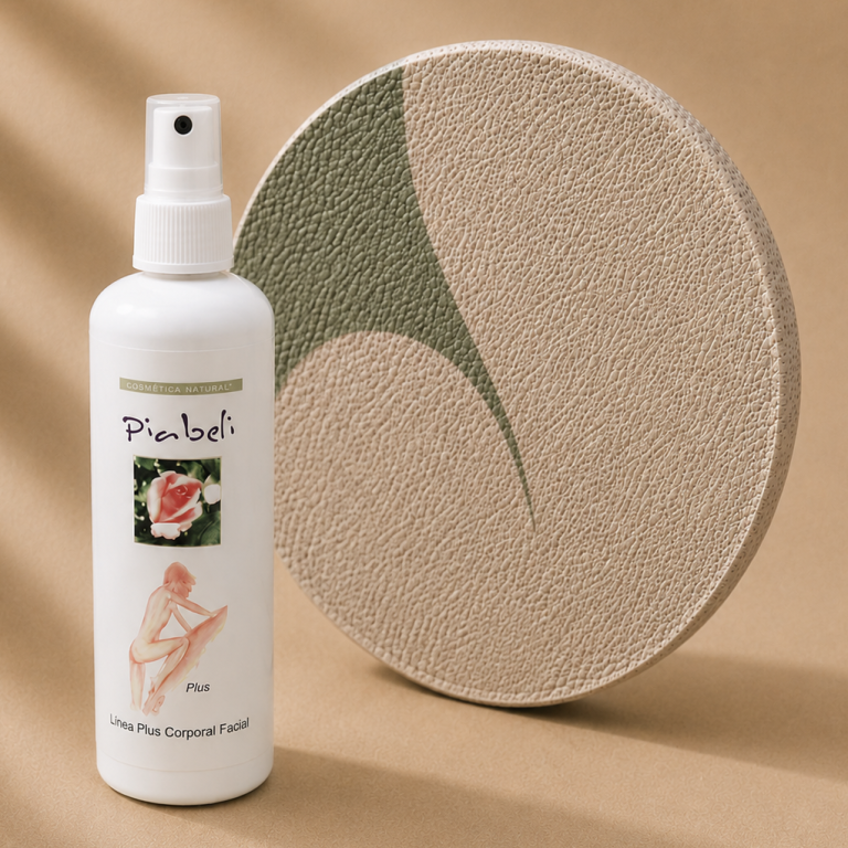 Loción Corporal Facial Plus Piabeli de cosmética natural artesanal para el cuidado diario del rostro y del cuerpo